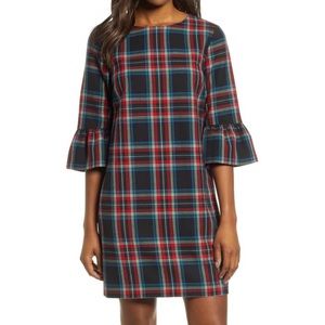 Vineyard Vines Tartan Plaid Shift Dress Black and Red